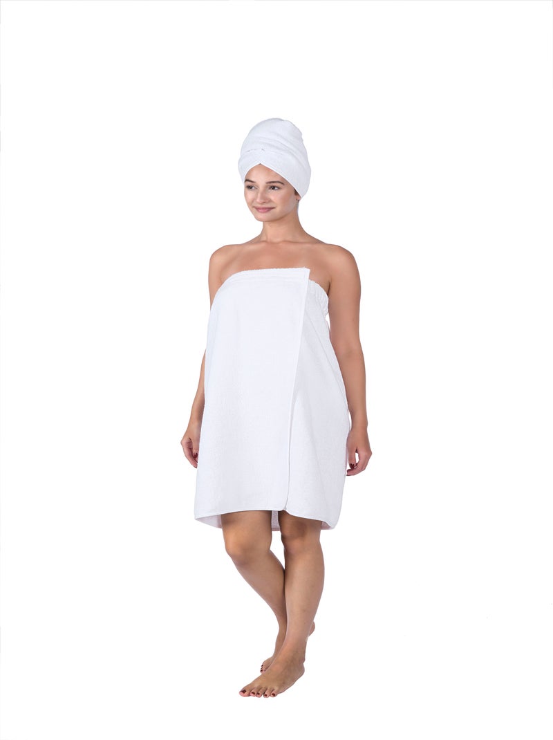 Set di pareo e asciugamani per capelli Bianco - Kiabi