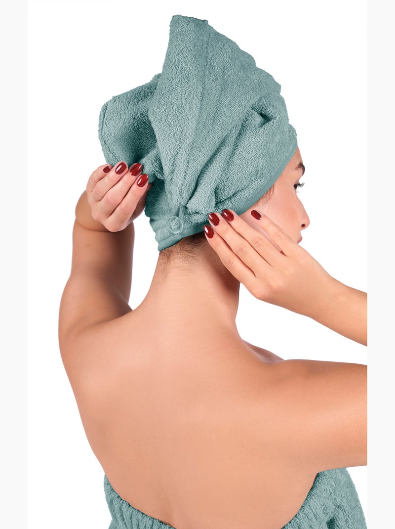 Set di pareo e asciugamani per capelli Verde acqua - Kiabi