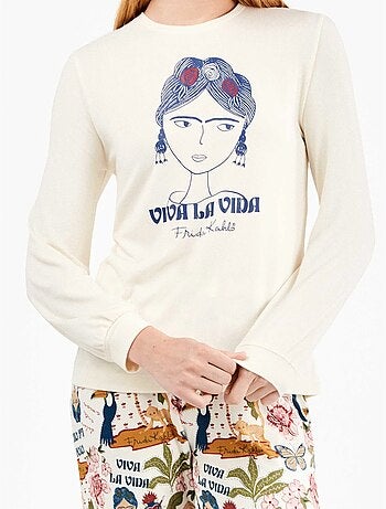 Set di pigiama frida kahlo in tessuto all-over