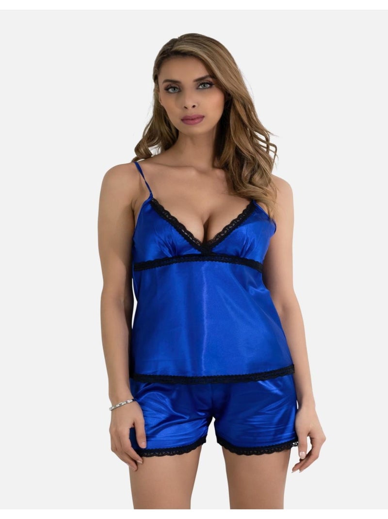 Set di pigiami con spalline sottili in raso Kebello Blu - Kiabi