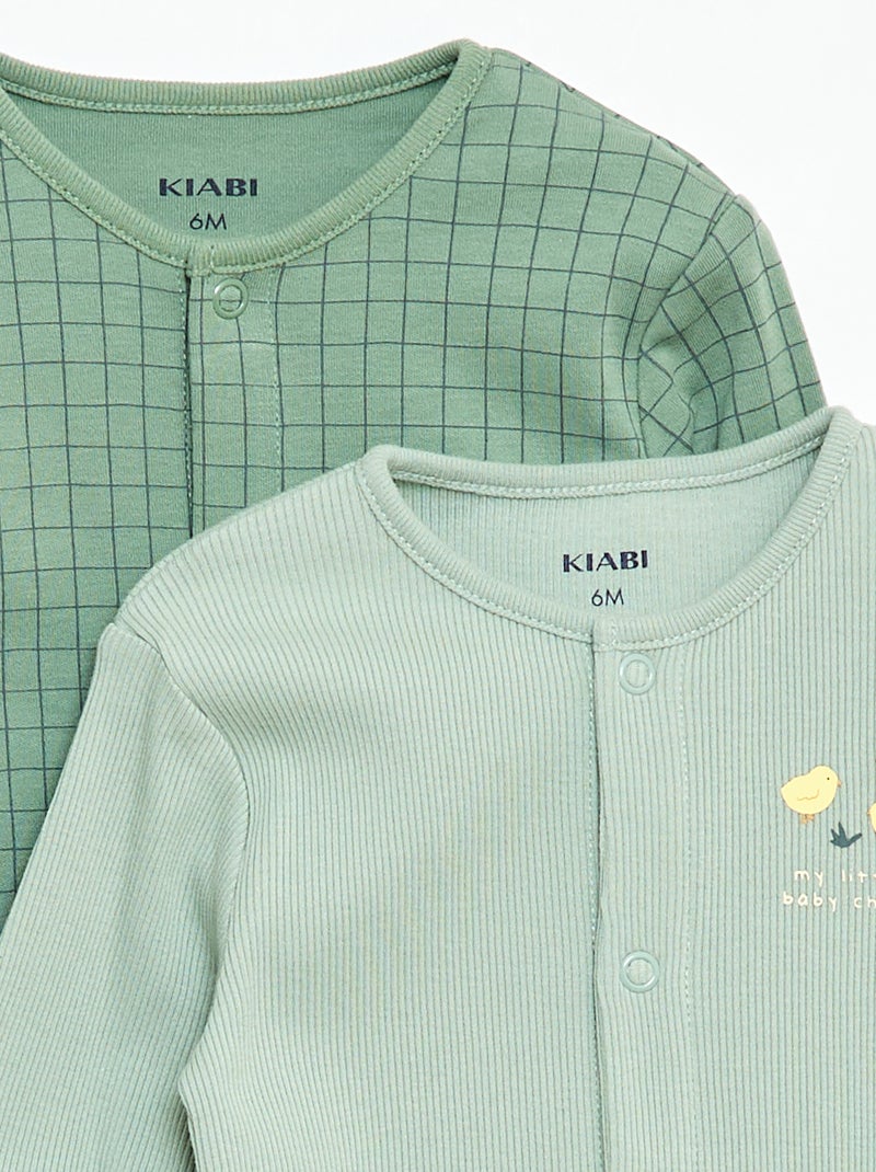 Set di pigiami tutine con piedini Verde - Kiabi