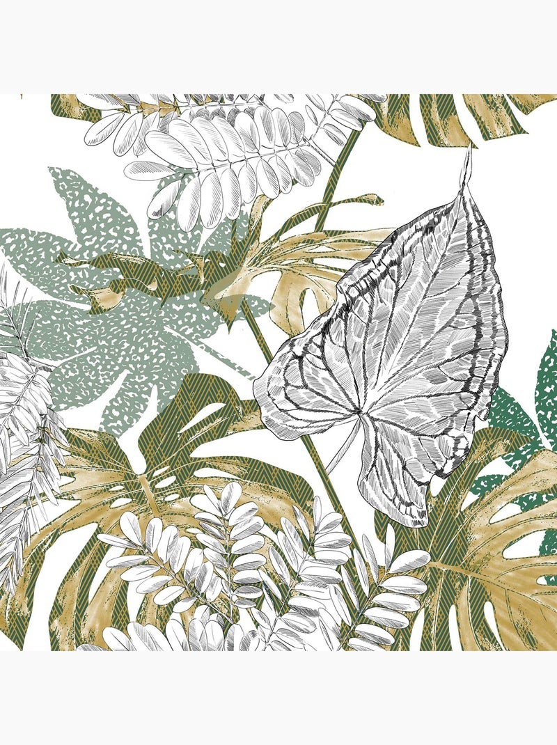 Set di piumini con stampa giungla dorata Bianco - Kiabi