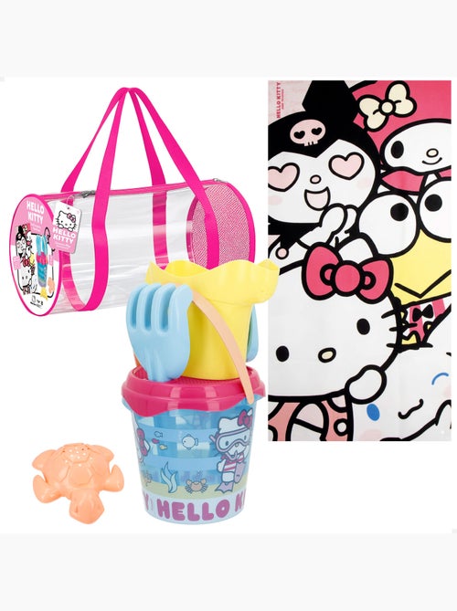Set di secchielli da spiaggia hello kitty con accessori asciugamano e borsa - Kiabi Set di secchielli da spiaggia hello kitty con accessori asciugamano e borsa - Kiabi