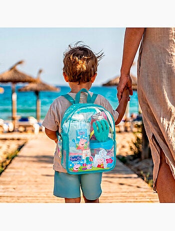 Set di secchielli da spiaggia peppa pig con zaino e poncho accessoriati