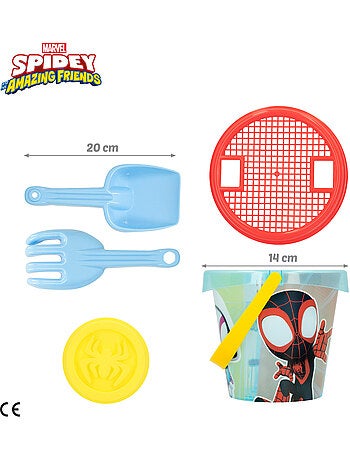 Set di secchielli da spiaggia spidey con zaino e poncho accessoriati