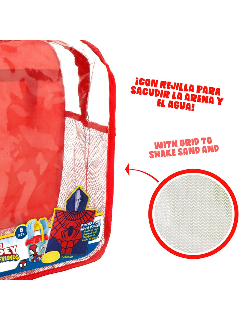 Set di secchielli da spiaggia spidey con zaino e poncho accessoriati N/D - Kiabi