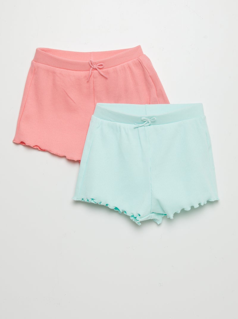 Set di shorts a coste - 2 pezzi VERDE - Kiabi
