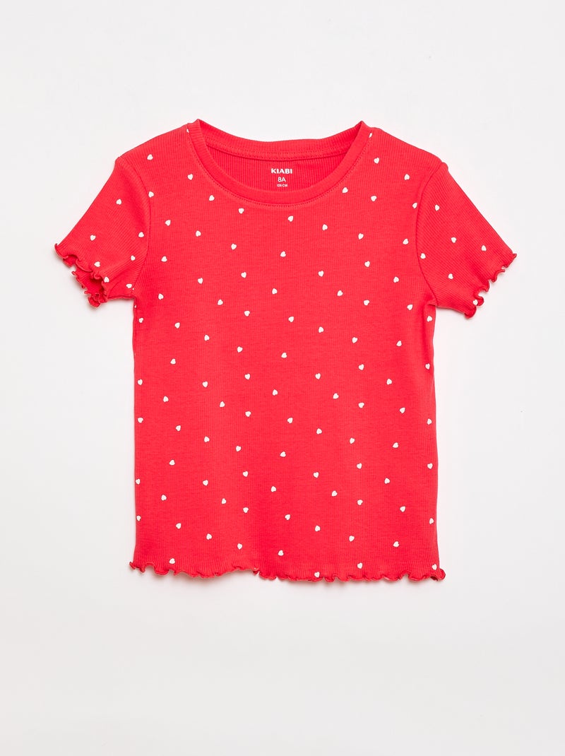 Set di t-shirt a costine - 2 pezzi Rosso - Kiabi