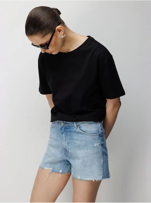 Set di t-shirt a due pezzi oversize a coste con girocollo mixray - Kiabi Set di t-shirt a due pezzi oversize a coste con girocollo mixray - Kiabi