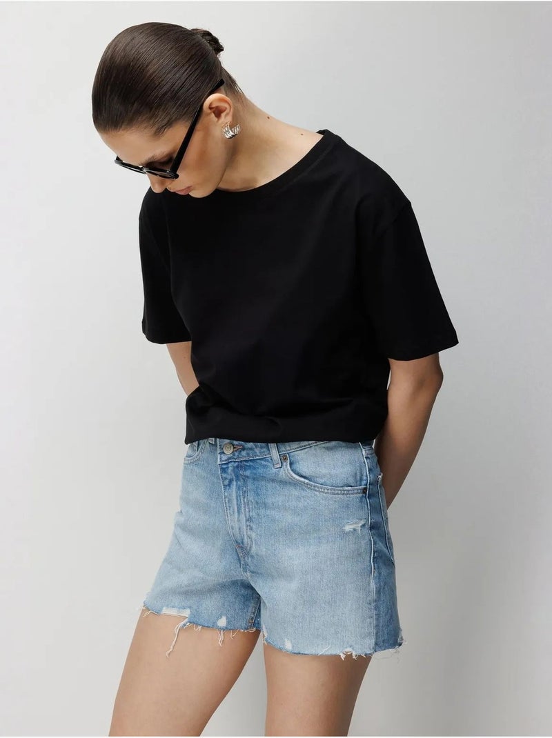 Set di t-shirt a due pezzi oversize a coste con girocollo mixray Nero - Kiabi