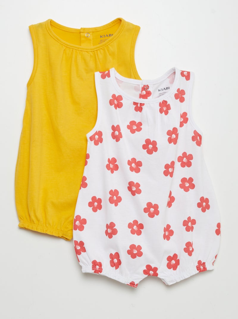 Set di tute corte in jersey - 2 pezzi BIANCO - Kiabi