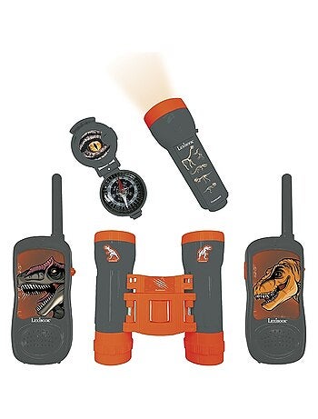 set Dinosaur avventura con walkie-talkie fino a 120 m, binocolo e bussola