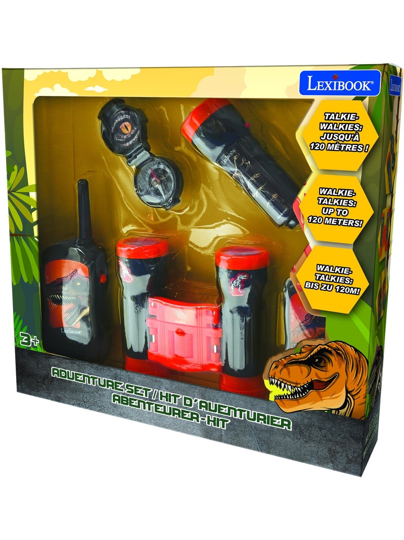 Set dinosaur avventura con walkie-talkie fino a 120 m, binocolo e bussola N/D - Kiabi