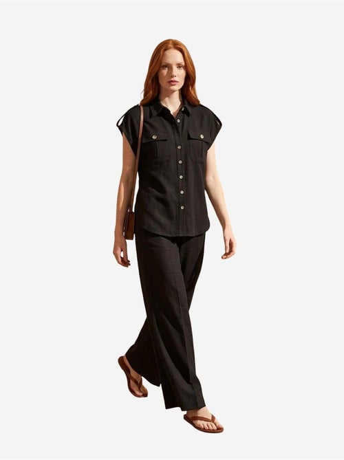 Set due pezzi a gamba larga a vita alta con collo a camicia my fashion - Kiabi Set due pezzi a gamba larga a vita alta con collo a camicia my fashion - Kiabi
