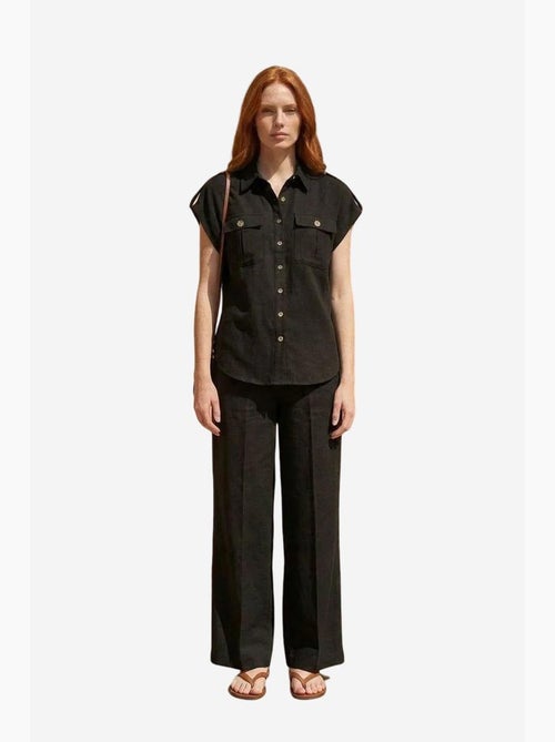 Set due pezzi a gamba larga a vita alta con collo a camicia my fashion - Kiabi Set due pezzi a gamba larga a vita alta con collo a camicia my fashion - Kiabi