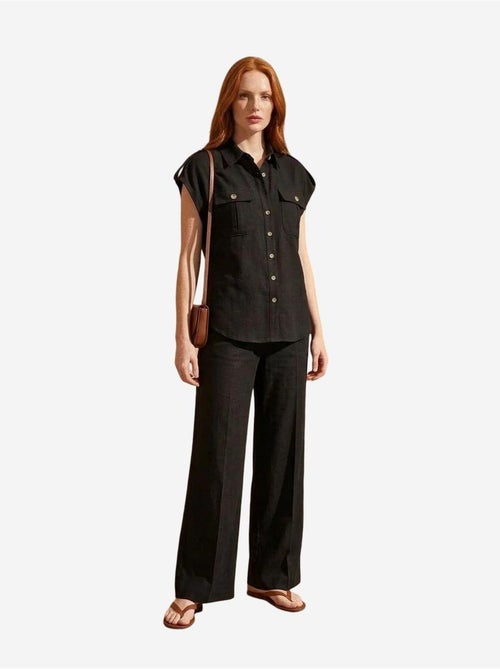 Set due pezzi a gamba larga a vita alta con collo a camicia my fashion - Kiabi Set due pezzi a gamba larga a vita alta con collo a camicia my fashion - Kiabi