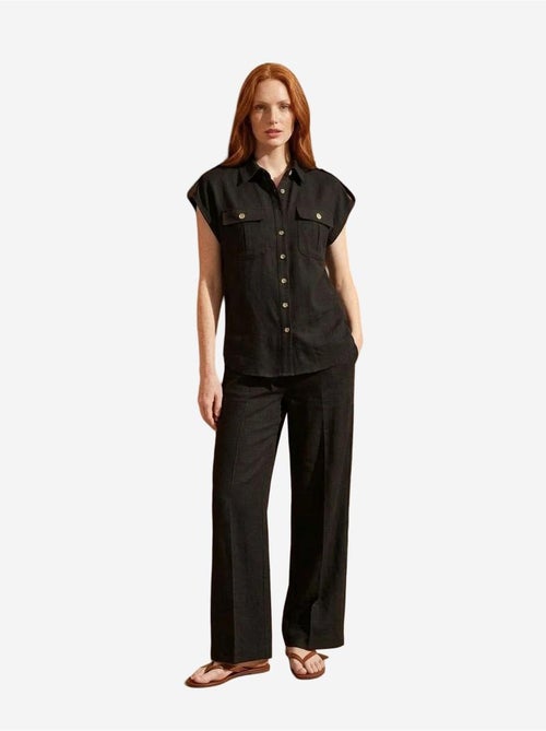 Set due pezzi a gamba larga a vita alta con collo a camicia my fashion - Kiabi Set due pezzi a gamba larga a vita alta con collo a camicia my fashion - Kiabi