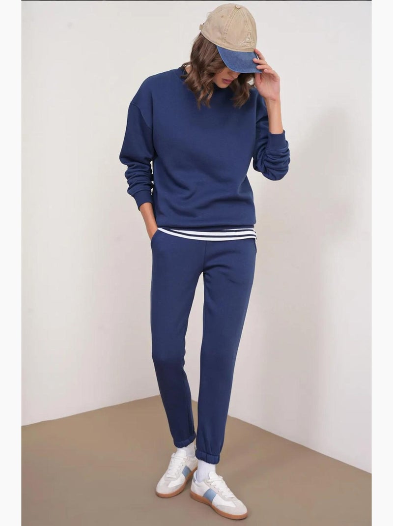 Set due pezzi basic con felpa e jogger mixray Blu marino - Kiabi