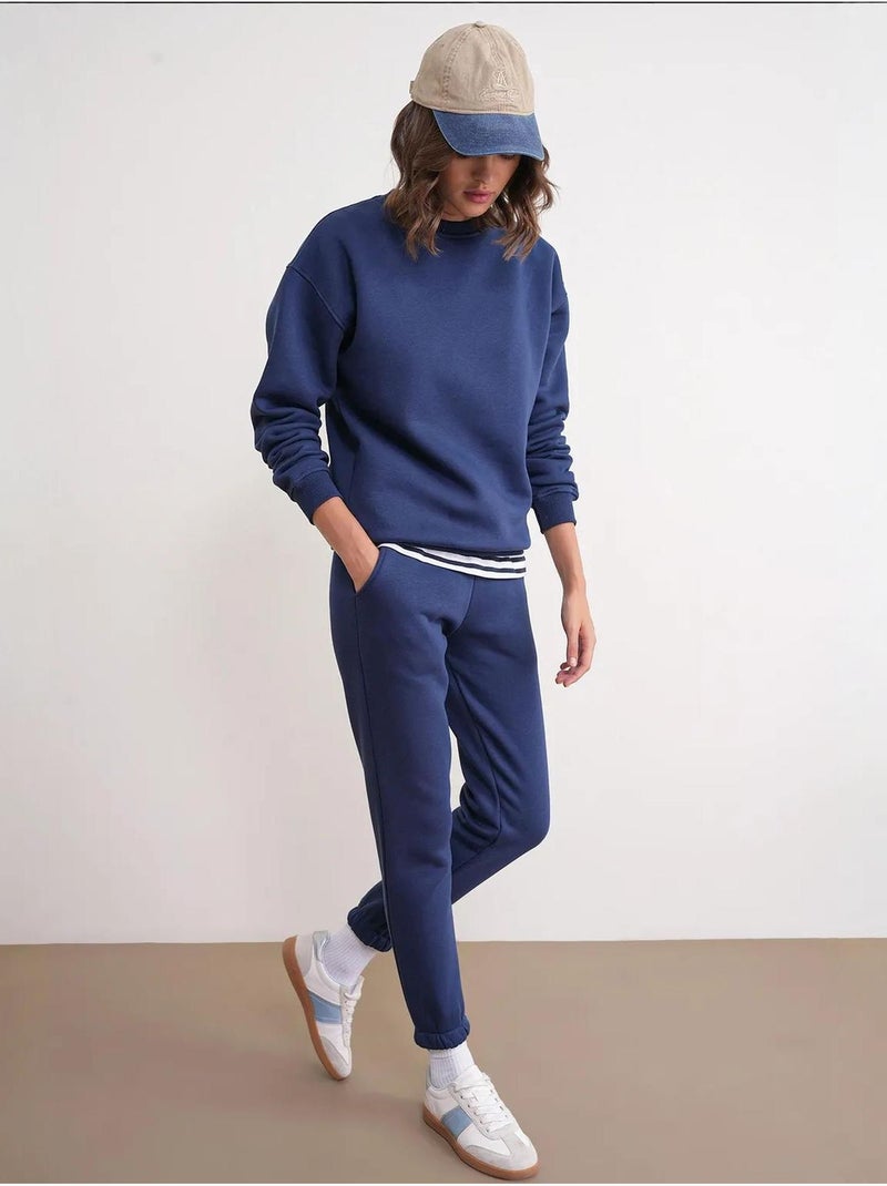 Set due pezzi basic con felpa e jogger mixray Blu marino - Kiabi