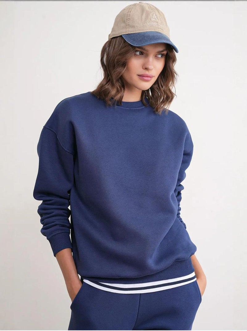 Set due pezzi basic con felpa e jogger mixray Blu marino - Kiabi