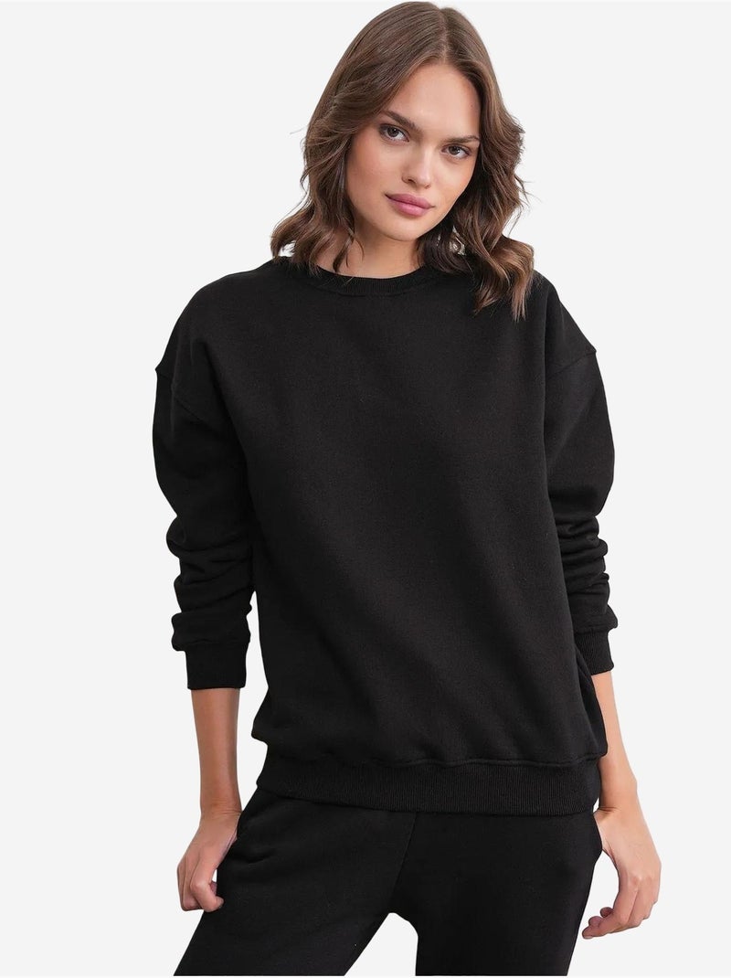 Set due pezzi basic con felpa e jogger mixray Nero - Kiabi