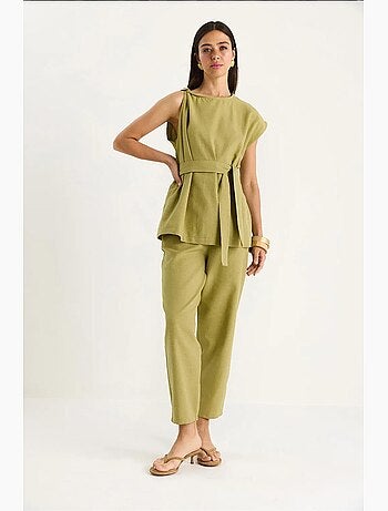 Set due pezzi blusa-pantaloni lucci