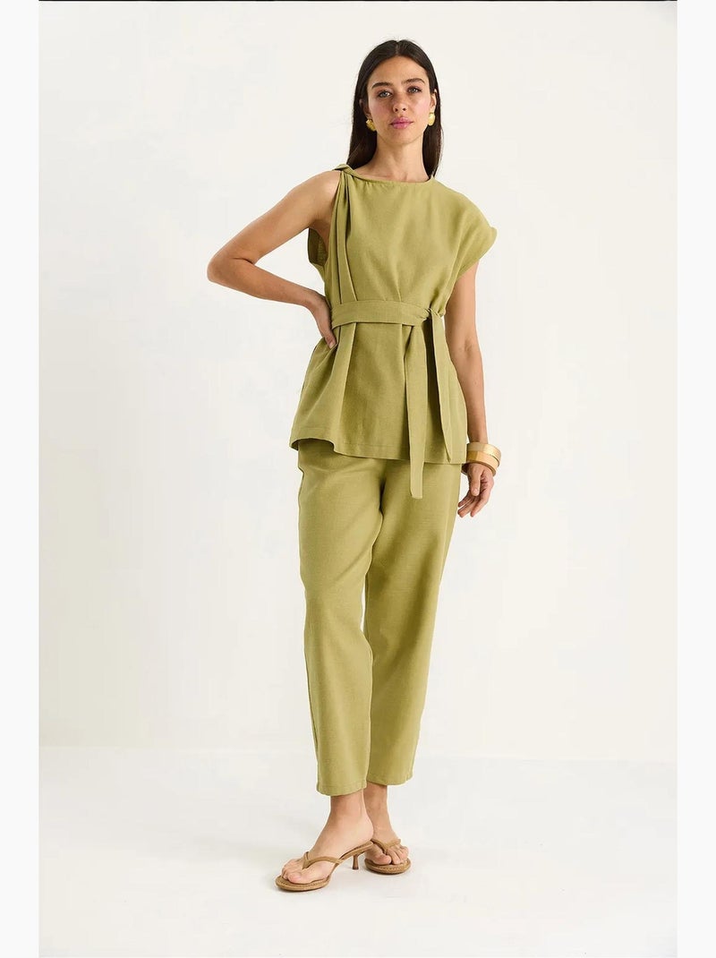 Set due pezzi blusa-pantaloni lucci Verde pastello - Kiabi