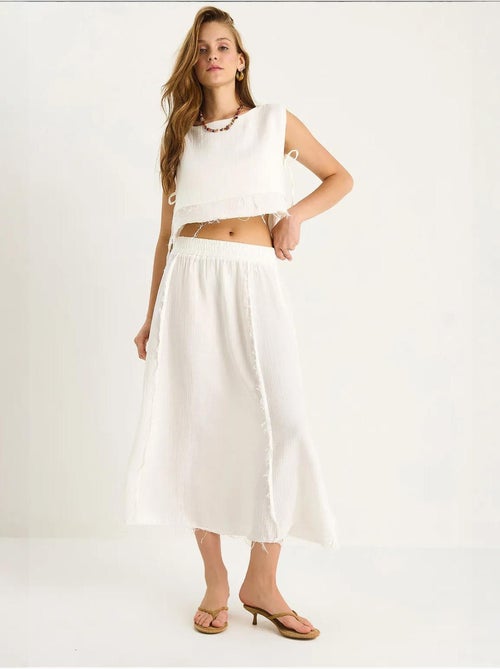 Set due pezzi con blusa e gonna testurizzate in mussola - Kiabi Set due pezzi con blusa e gonna testurizzate in mussola - Kiabi