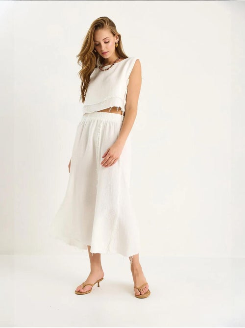 Set due pezzi con blusa e gonna testurizzate in mussola - Kiabi Set due pezzi con blusa e gonna testurizzate in mussola - Kiabi