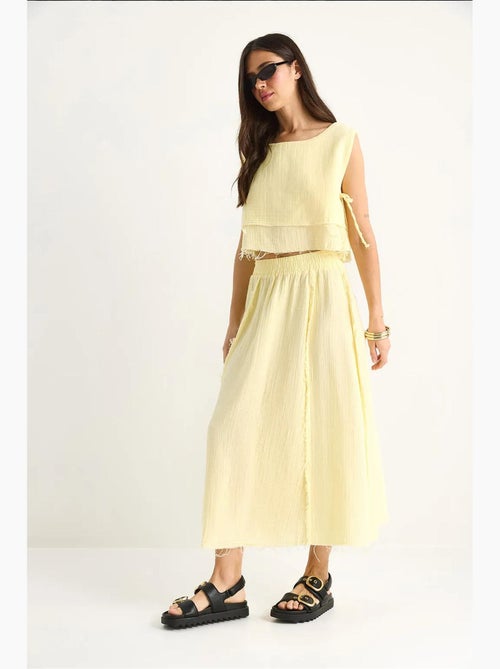 Set due pezzi con blusa e gonna testurizzate in mussola lucci - Kiabi