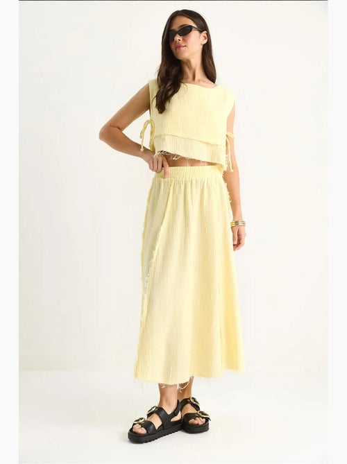 Set due pezzi con blusa e gonna testurizzate in mussola lucci - Kiabi