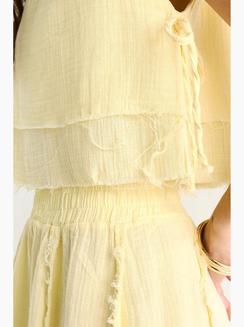 Set due pezzi con blusa e gonna testurizzate in mussola lucci - Kiabi