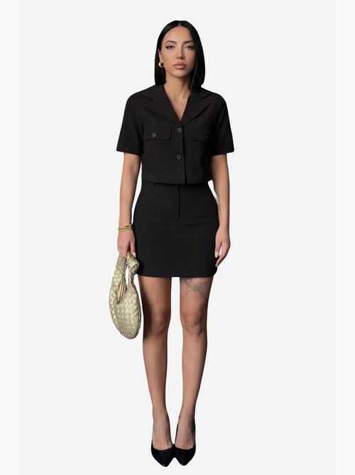 Set due pezzi con camicia crop a maniche corte e minigonna my fashion - Kiabi Set due pezzi con camicia crop a maniche corte e minigonna my fashion - Kiabi