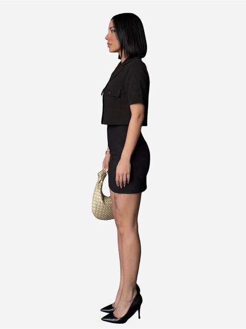 Set due pezzi con camicia crop a maniche corte e minigonna my fashion - Kiabi Set due pezzi con camicia crop a maniche corte e minigonna my fashion - Kiabi
