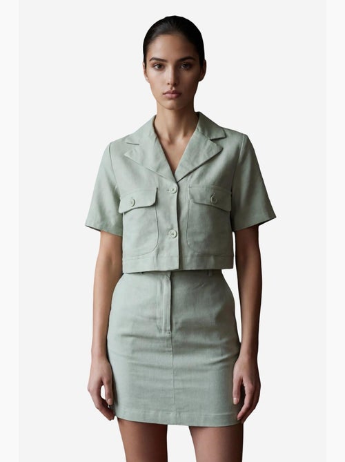 Set due pezzi con camicia crop a maniche corte e minigonna my fashion - Kiabi