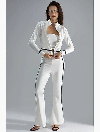 Set due pezzi con felpa con zip e pantaloni a zampa modal touch hiccup