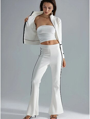 Set due pezzi con felpa con zip e pantaloni a zampa modal touch hiccup