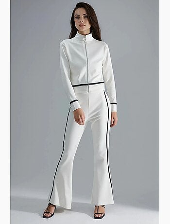 Set due pezzi con felpa con zip e pantaloni a zampa modal touch hiccup