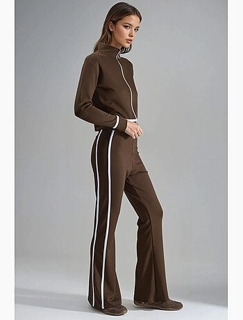 Set due pezzi con felpa con zip e pantaloni a zampa modal touch hiccup