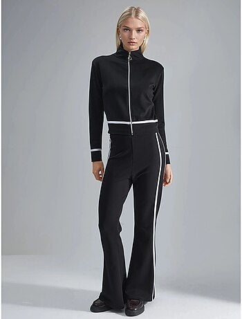 Set due pezzi con felpa con zip e pantaloni a zampa modal touch hiccup