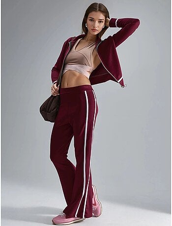 Set due pezzi con felpa con zip e pantaloni a zampa modal touch hiccup