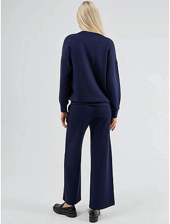 Set due pezzi con felpa girocollo modal touch e pantaloni a gamba ampia hiccup