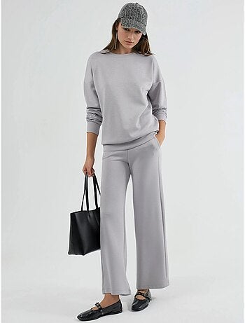 Set due pezzi con felpa girocollo modal touch e pantaloni a gamba ampia hiccup