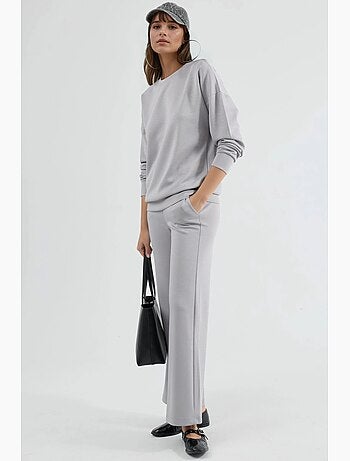 Set due pezzi con felpa girocollo modal touch e pantaloni a gamba ampia hiccup