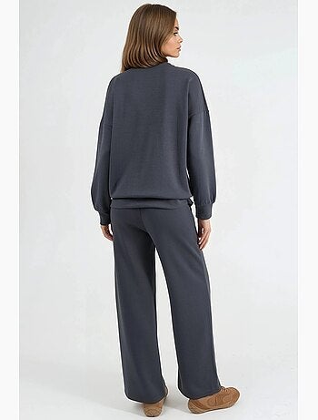 Set due pezzi con felpa girocollo modal touch e pantaloni a gamba ampia hiccup