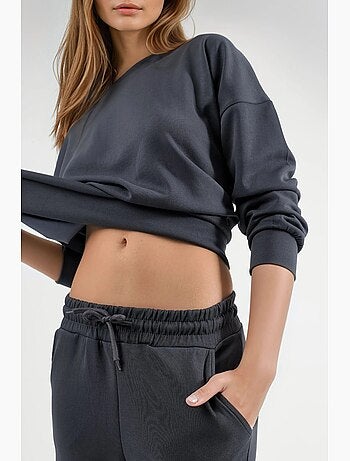 Set due pezzi con felpa girocollo modal touch e pantaloni a gamba ampia hiccup