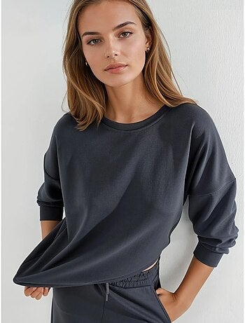 Set due pezzi con felpa girocollo modal touch e pantaloni a gamba ampia hiccup