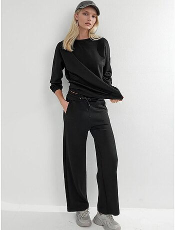 Set due pezzi con felpa girocollo modal touch e pantaloni a gamba ampia hiccup