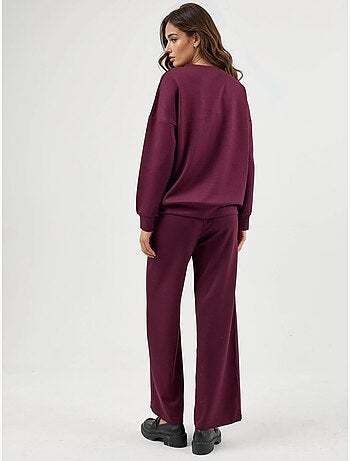 Set due pezzi con felpa girocollo modal touch e pantaloni a gamba ampia hiccup