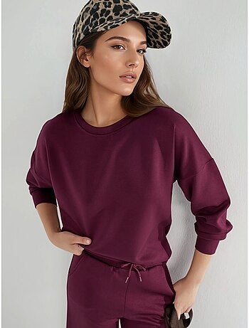 Set due pezzi con felpa girocollo modal touch e pantaloni a gamba ampia hiccup